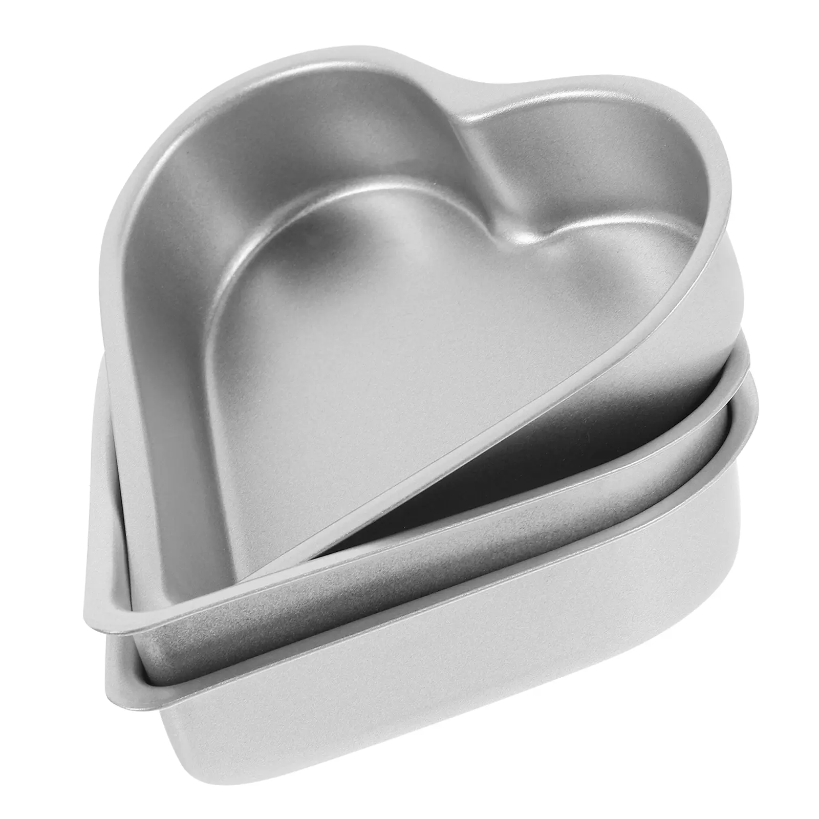 3pcs Heart Shaped Cake Pan Non Stick Jelly Molds Pudding Making Heat Resisting Baking Molds High Carbon Steel Even Baking
