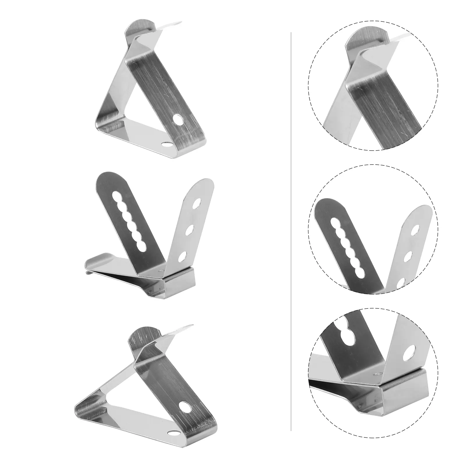 6pcs Stainless Steel Thermometer Clip for BBQ Grills Ovens Meat Probe Cup Holder Flexible Food Grade Steady Accurate Reading