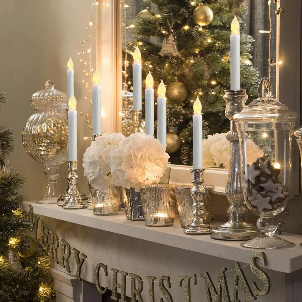 6pcs LED Candles Warm Glow Flameless Smokeless Powered Home Decor Christmas Lighting LED Lights