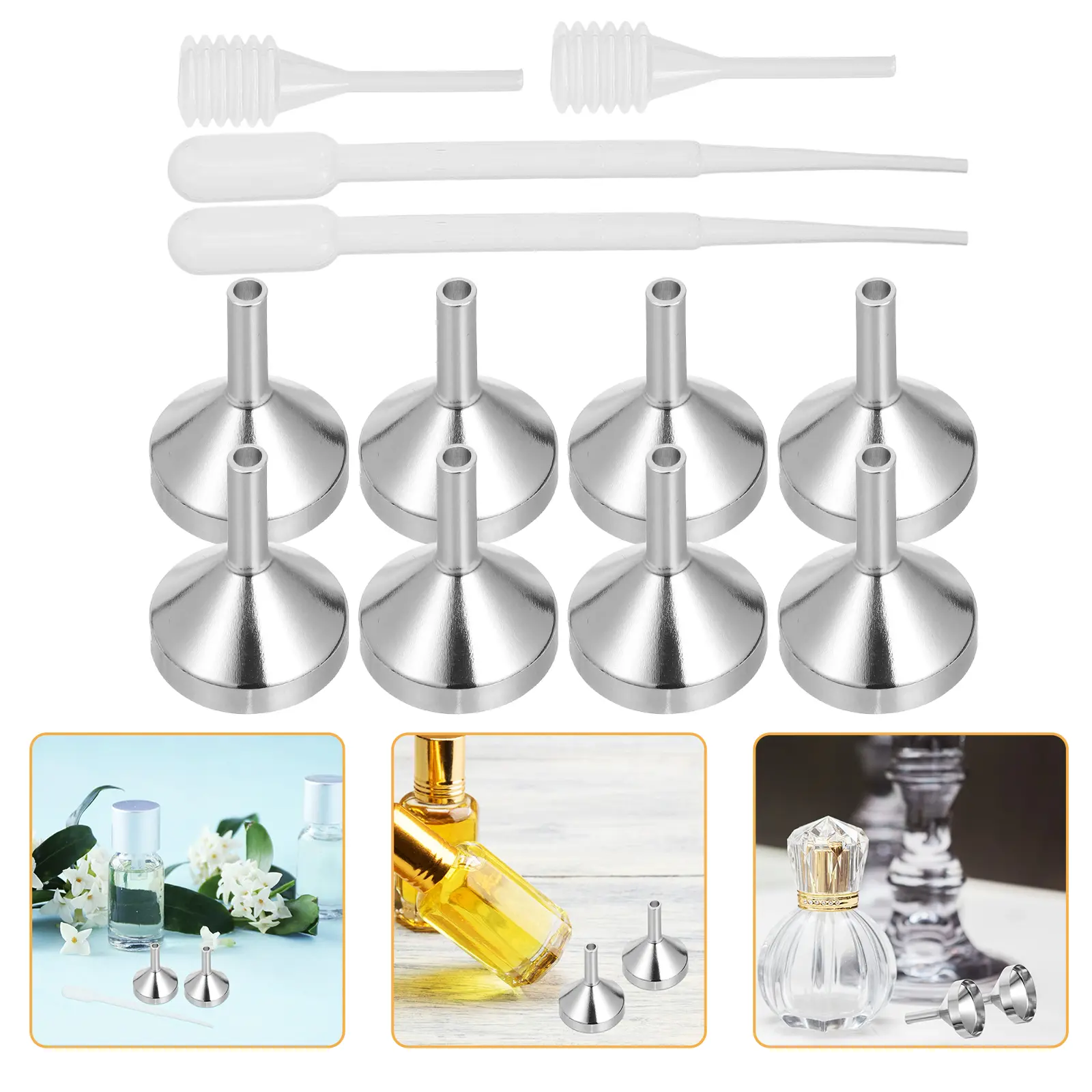Metal Funnel Small Jars Mini Water Bottle Funnels Funnels For Filling Perfume Bottles for Liquids Travel Sauce Bottles Tiny