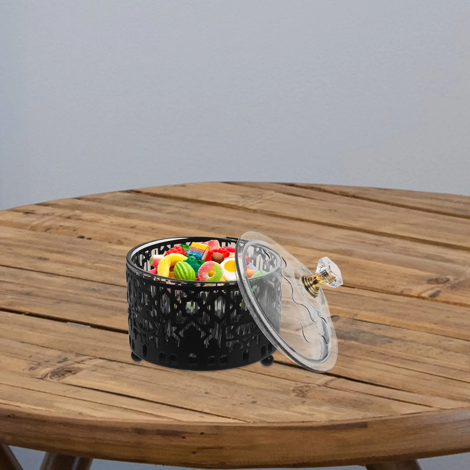 Metal Snack Candy Box Gift Tray Decorative Dessert Serving Container for Party Favors Office Desk Iron Plastic Material