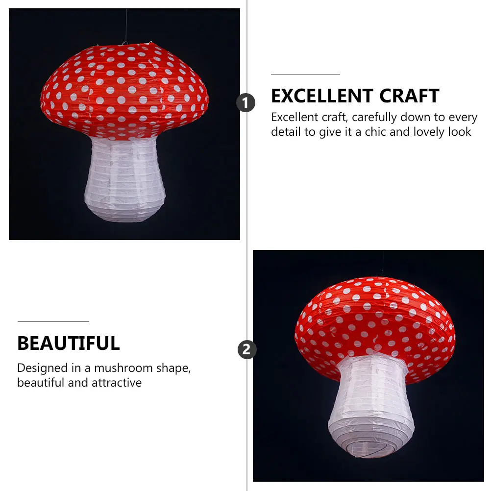 3 Pcs Mushroom Paper Lanterns Woodl Birthday Decorations Baby Shower Nursery Festive Outdoor Indoor Activities
