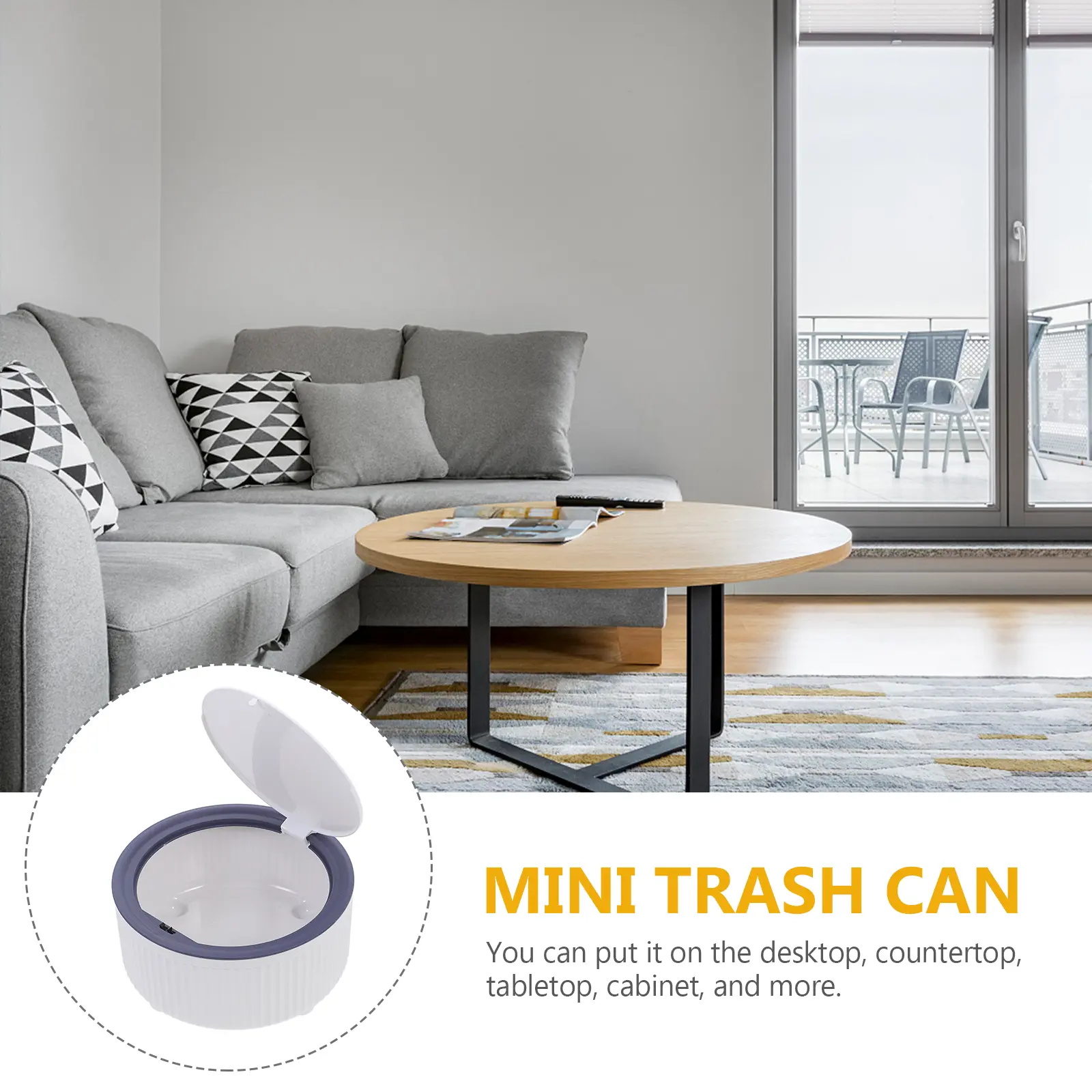 Small Trash Can Rubbish Bin Garbage for Dorm Room Waste Basket Lids Desk Covered Benchtop Convenient Bucket Girl