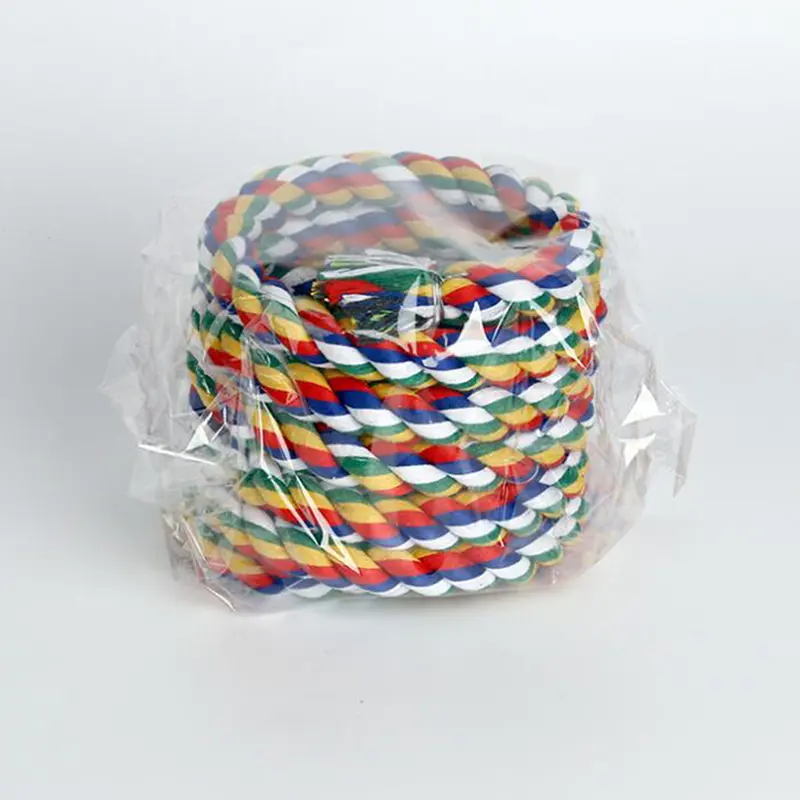 Parrot Hanging Nibble Toy Parrot Colored Cotton Rope Rotating Ladder Bird Cage Small Parrot Toy Pet Training Accessories