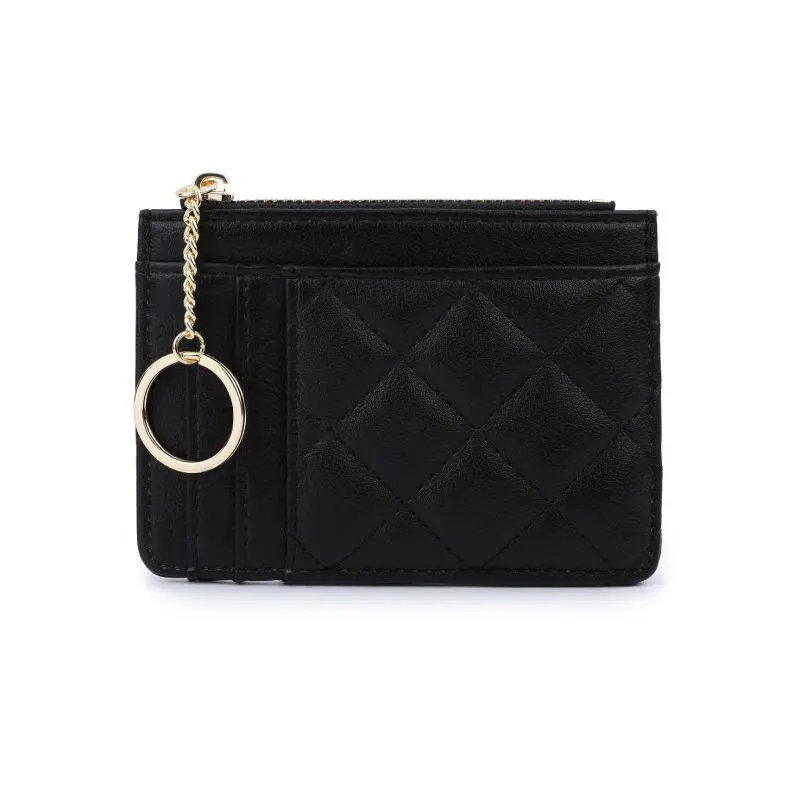 Card Bag Card Pocket Purse Portable and Small Storage Bag Light Luxury  Small Fragrant Ball Pattern Advanced Sense  Wallet