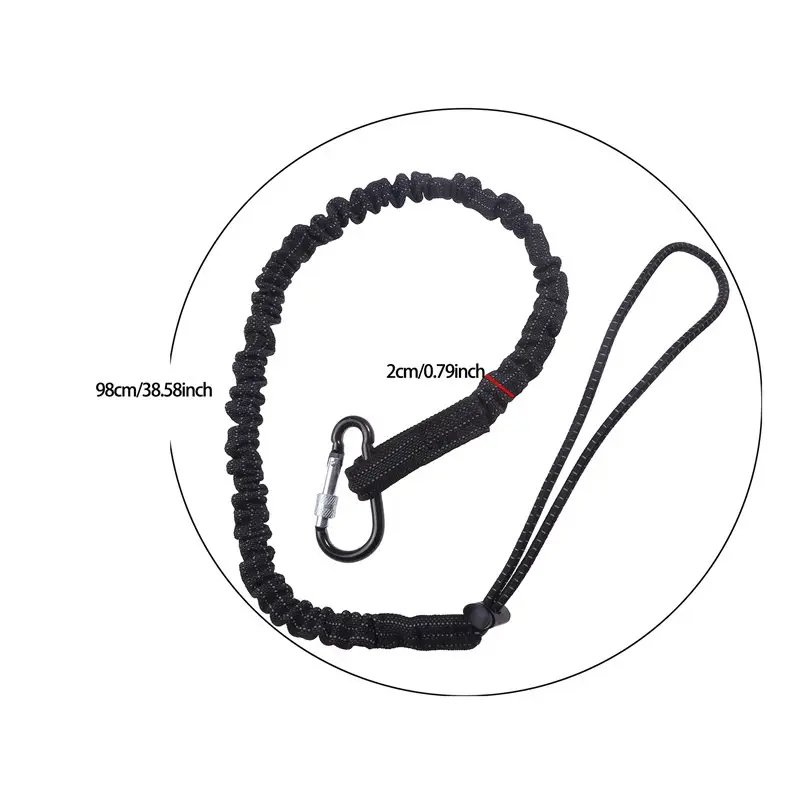 Safety Bungee Tether Tool Lanyard With Carabiner Hook Prevent falls For Climbing Working
