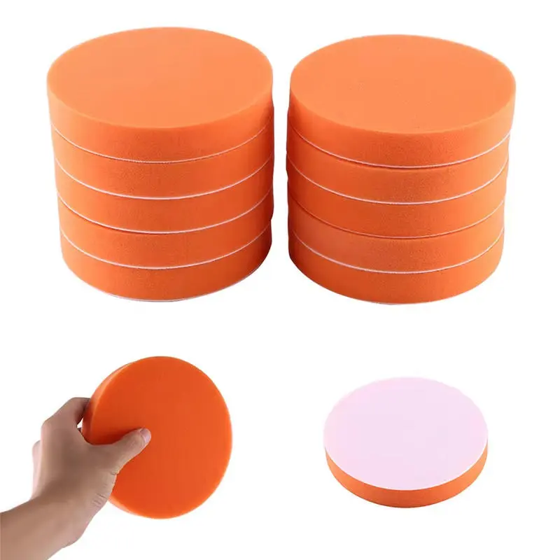 Orange Car Polishing Pad Set Professional Car Polishing Product Auto 5Inch Car Sponge Buffing Waxing Pad Flat Polishing Pad