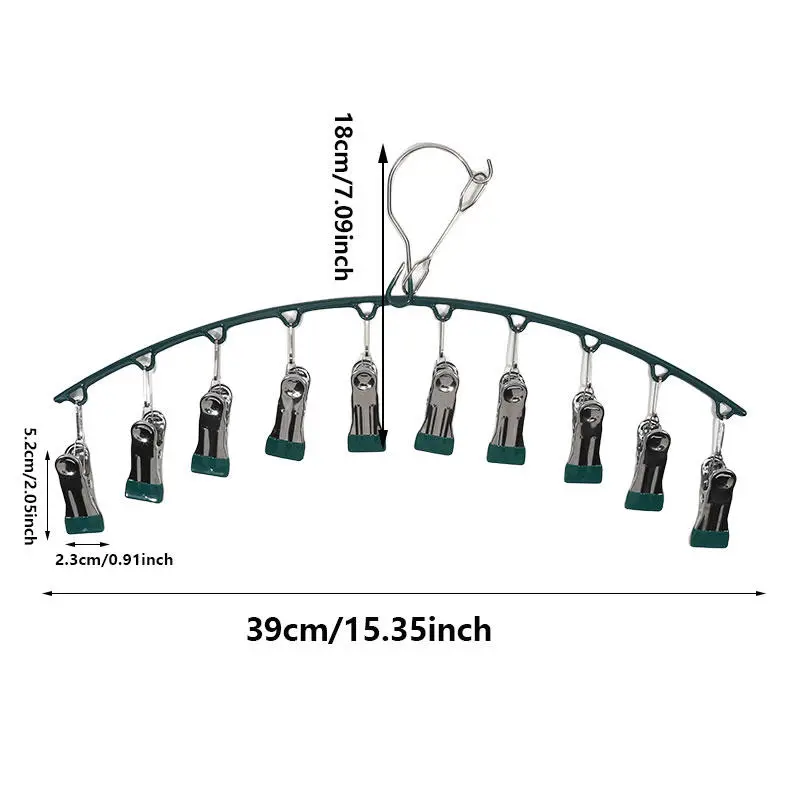 Hanger Space Saving Curved Hanger For Yoga Pants And Leggings Closet Organizer With 10 Clips For Clothing Store Pants Hanger
