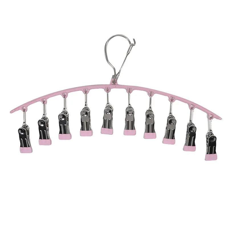 Hanger Space Saving Curved Hanger For Yoga Pants And Leggings Closet Organizer With 10 Clips For Clothing Store Pants Hanger