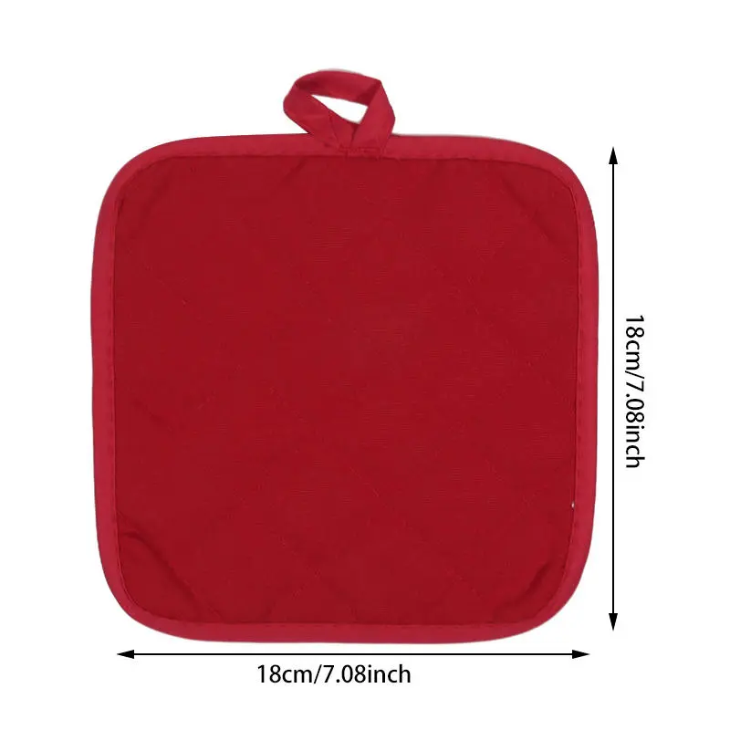 Plaid Square Placemat Anti-scald Table Top Insulation Mat Potholder With Hanging Ring Kitchen Goodies Baking Mats Anti-skid
