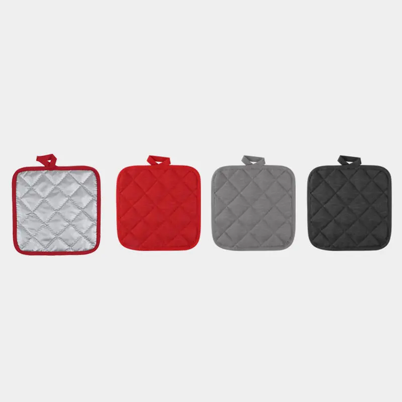 Plaid Square Placemat Anti-scald Table Top Insulation Mat Potholder With Hanging Ring Kitchen Goodies Baking Mats Anti-skid