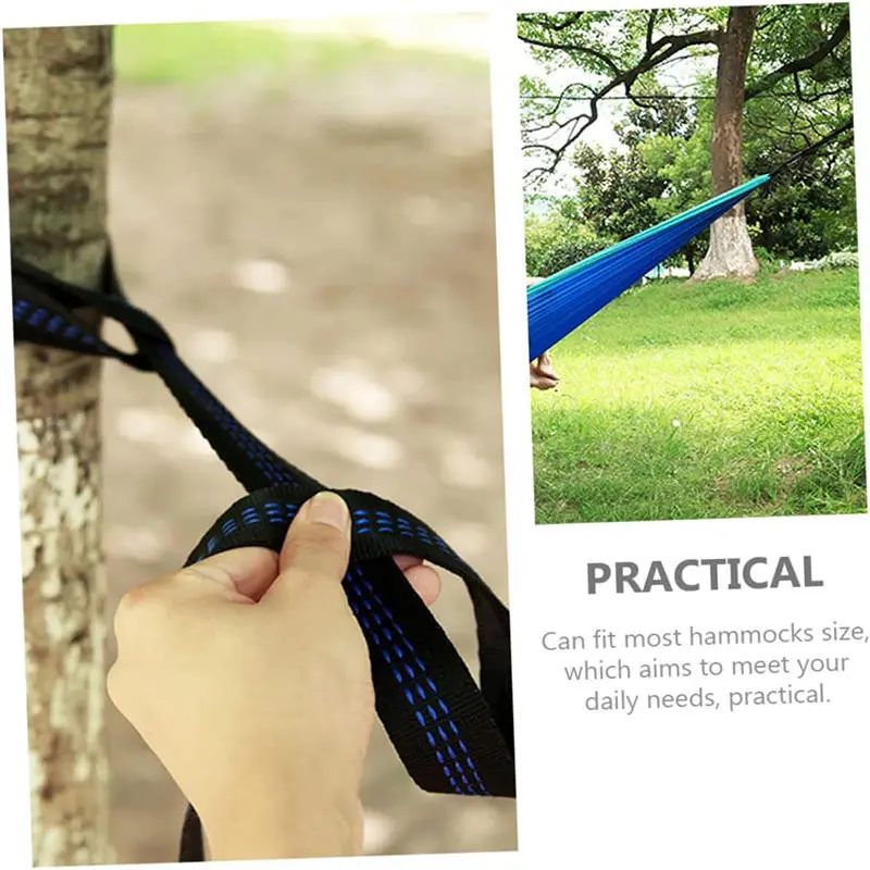 2PCS 2M High Bearing Capacity Hammock Straps Breaking Strength Polyester Hammock Belt Rope 5 Ring For Outdoor Hanging Beds