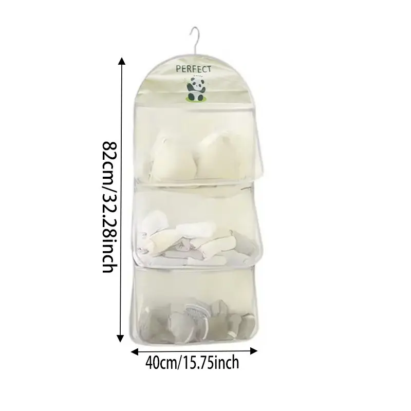 Multi-layer Mesh Storage Hanging Bag Space-saving Lightweight Durable Suitable For Bras Underwear Socks Home Cloth Storage Bag