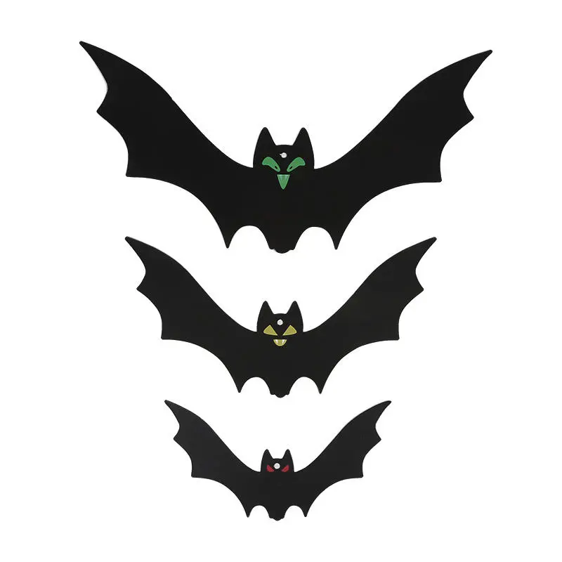 18pcs 3size Halloween Decoration Black Bat String Black Hanging Ornament Scary Horror Halloween Garland Decor
