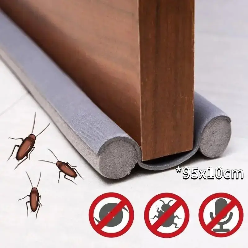 Dedicated Door Bottom Sealing Strip Under Door Draft Stopper Wind Noise Acustic Foam Blocker Insects Door Stopper Holder