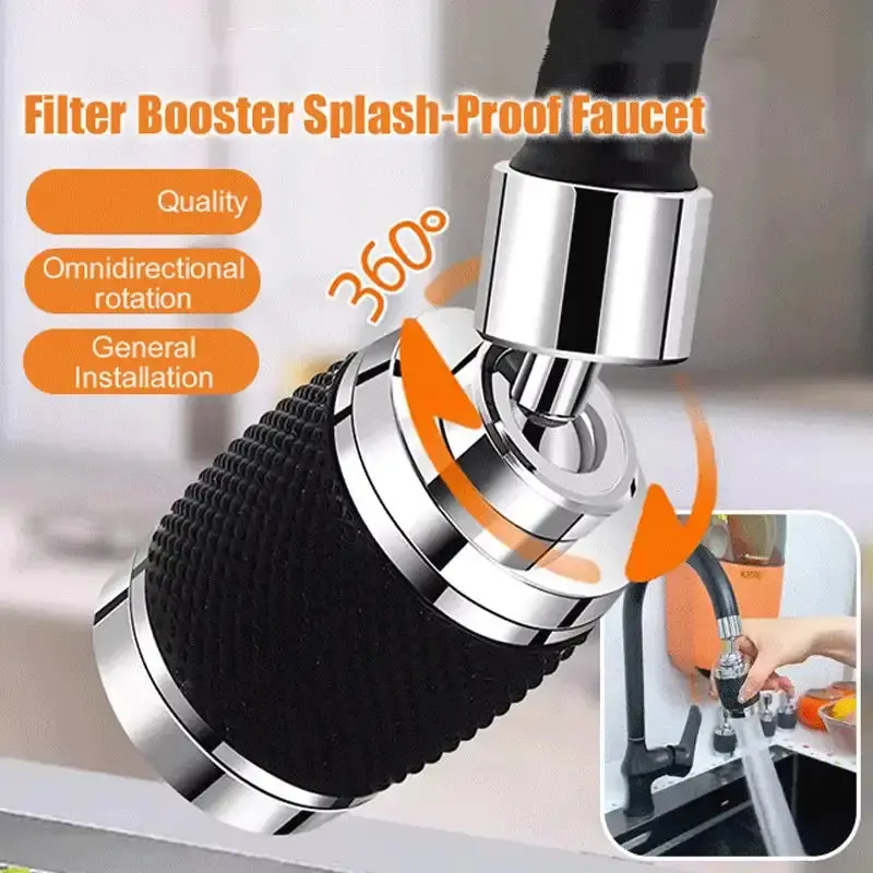 360 °   Adjustment Kitchen Sink Faucet Extender Filter Spray Dual-mode Water-saving Pressurizer Household Bathroom Gadget