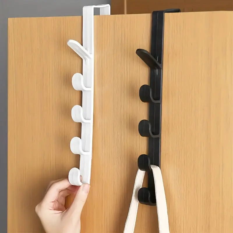 1pcs Bedroom Door Hanger Clothes Hanging Rack Over The Door Plastic Home Storage Organization Hooks, Purse Holder For Bags Rails