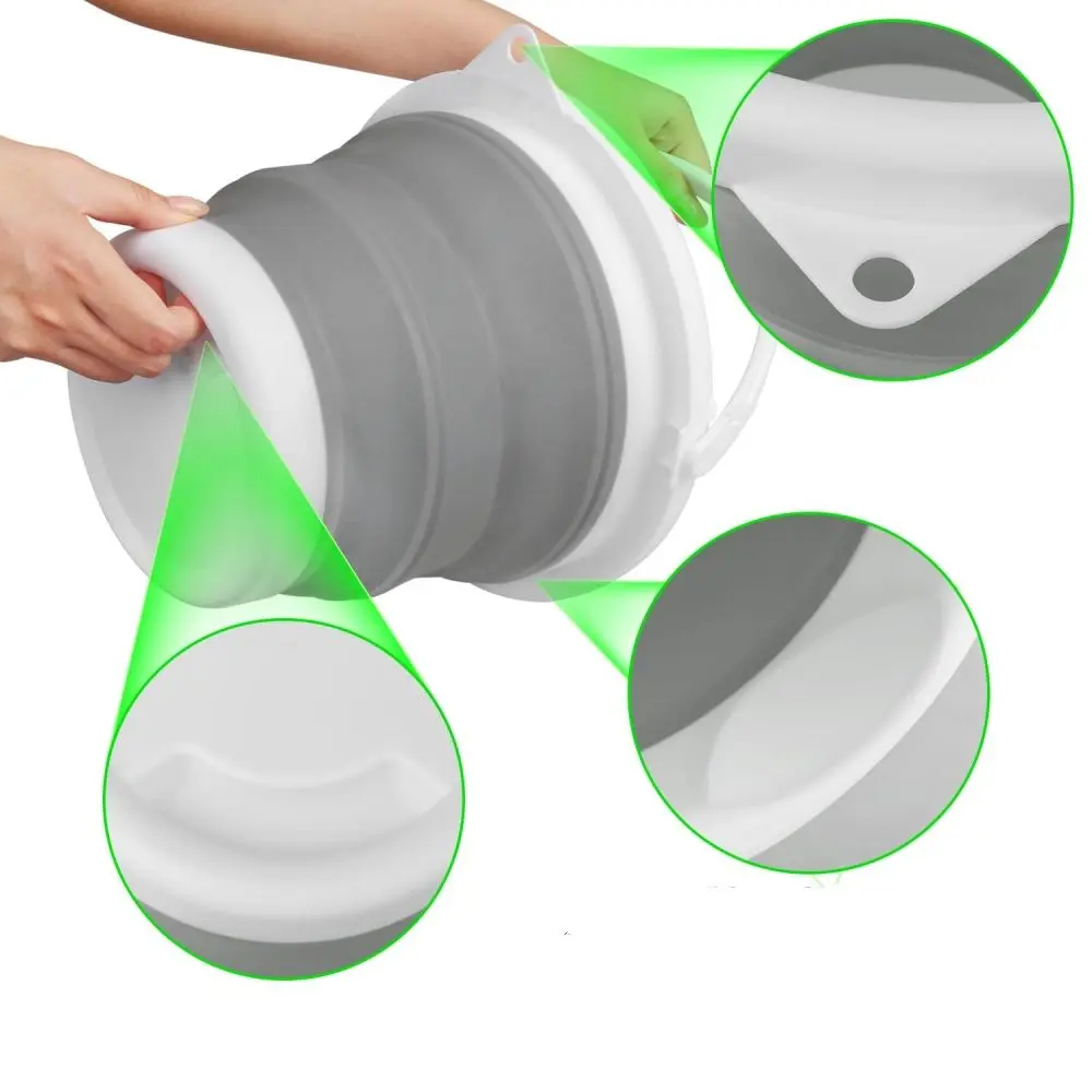 3L Collapsable Portable Foldable Bucket Thick Folding Silicone Cover Wash Car Bucket Camping Travel Fishing Bucket