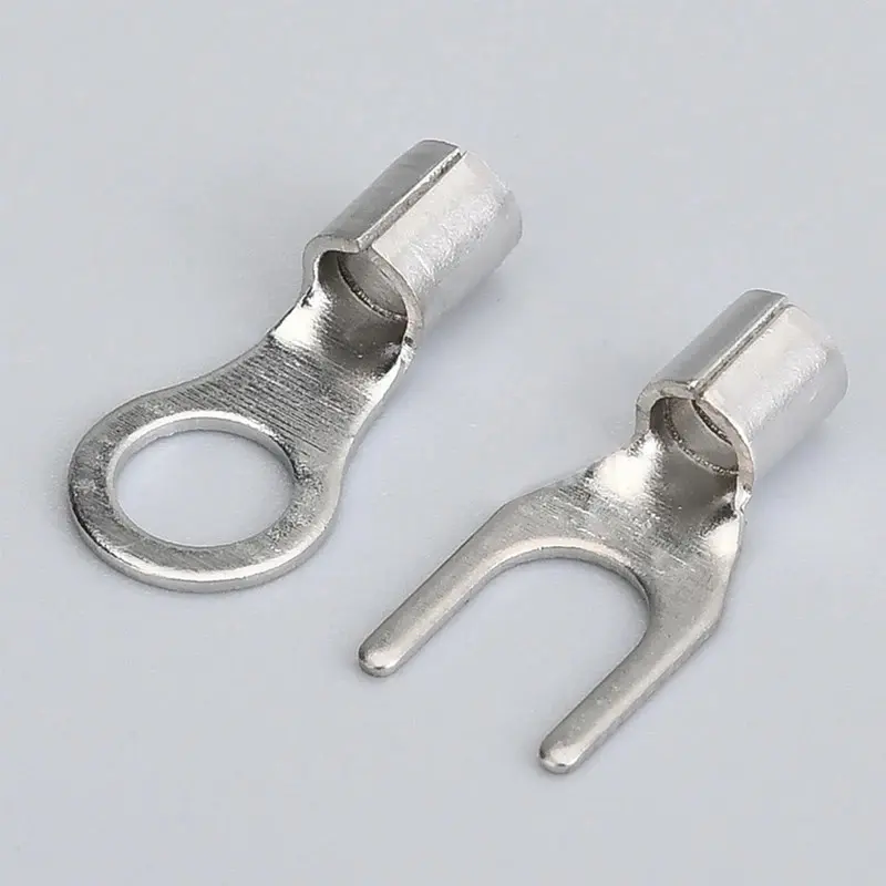 Copper Ring Fork Terminals Kit Non-Insulated Electrical O/Y Type  Brass Terminal Assortment Set Cable Wire Connector Crimp Spade