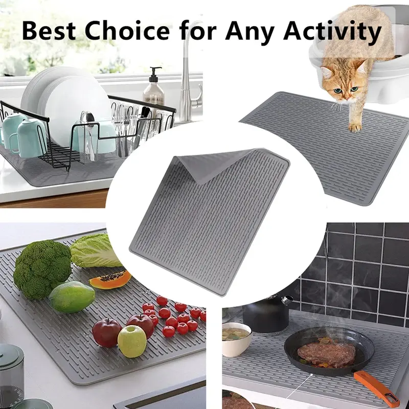 Induction Hob Protector Mat Large Silicone Induction Cooktop Scratch Cover Thickened Nonstick Heat Resistant Countertop Mat