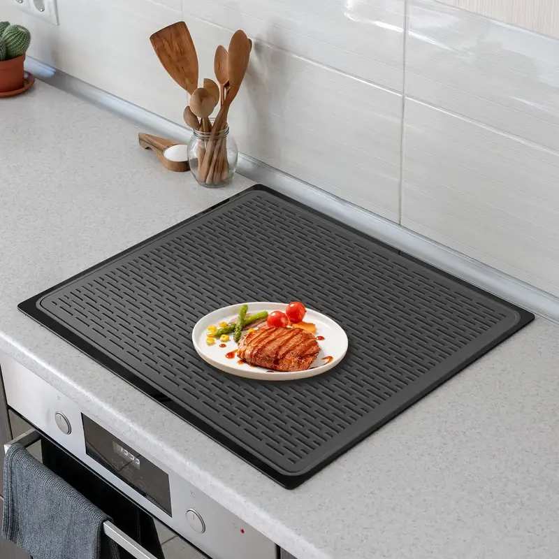 Induction Hob Protector Mat Large Silicone Induction Cooktop Scratch Cover Thickened Nonstick Heat Resistant Countertop Mat