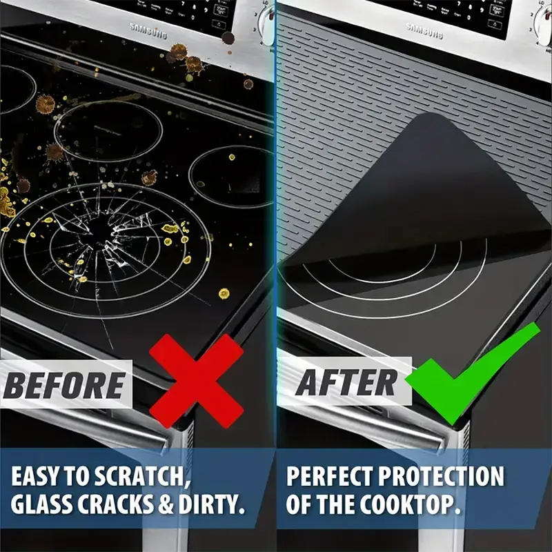 Induction Hob Protector Mat Large Silicone Induction Cooktop Scratch Cover Thickened Nonstick Heat Resistant Countertop Mat