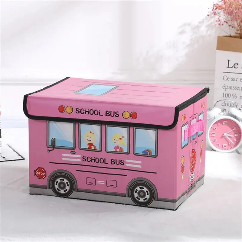 Cartoon Car Storage Box Foldable Clothes Integral Box Non-woven Film Covered Toy Sundry Storage Box Storage Organizer