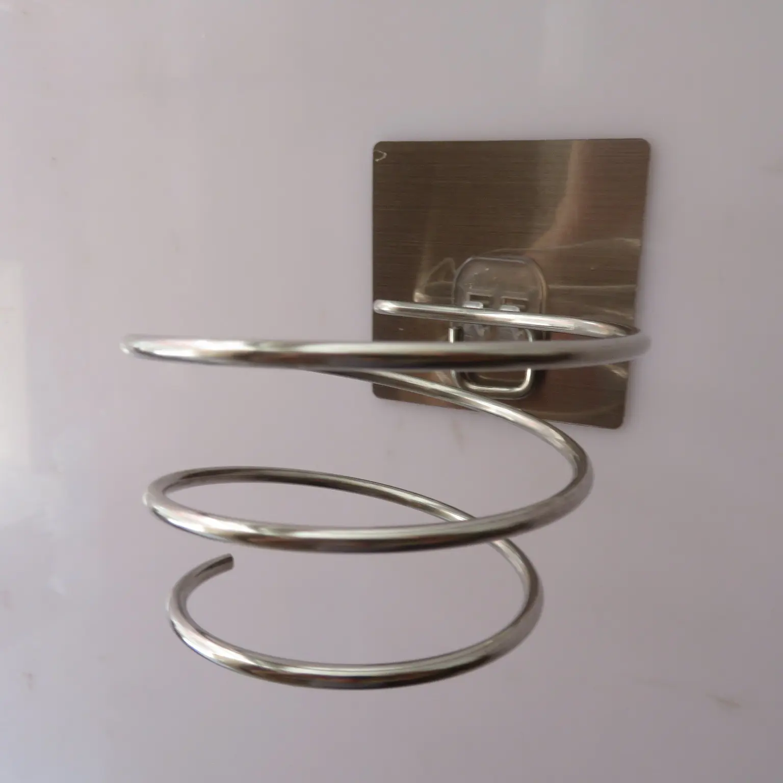 1pc Hair Dryer Holder Free Punching Stainless Steel Hair Dryer Rack Wall Hanging Bathroom Bathroom Hair Dryer Rack Storage Rack