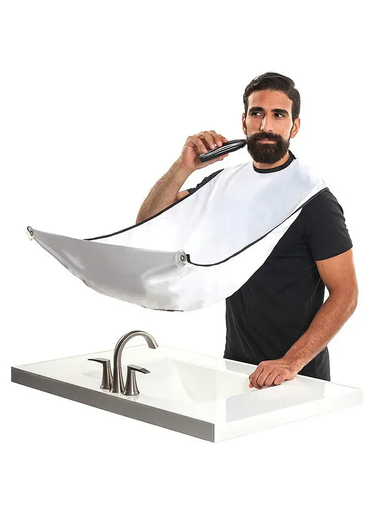 Male Shaving Apron with Beard Catcher Cape Face Shaving Bib Hair Catcher for Shavers Hairdresser Tool Clean Apron Gift for Men