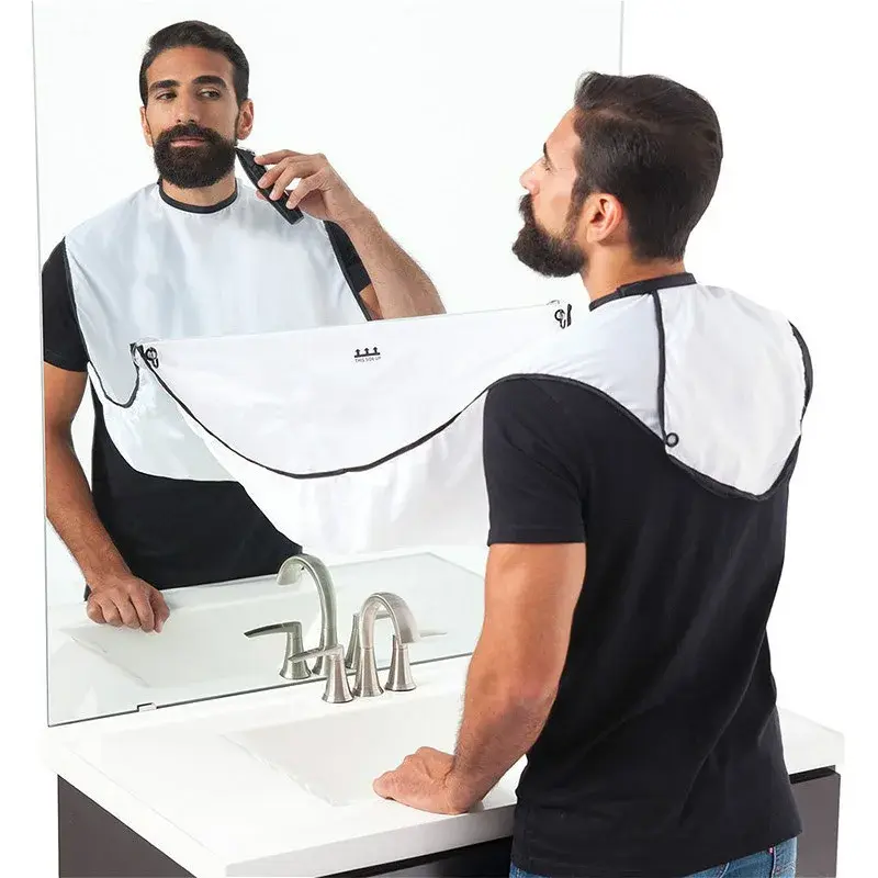 Male Shaving Apron with Beard Catcher Cape Face Shaving Bib Hair Catcher for Shavers Hairdresser Tool Clean Apron Gift for Men