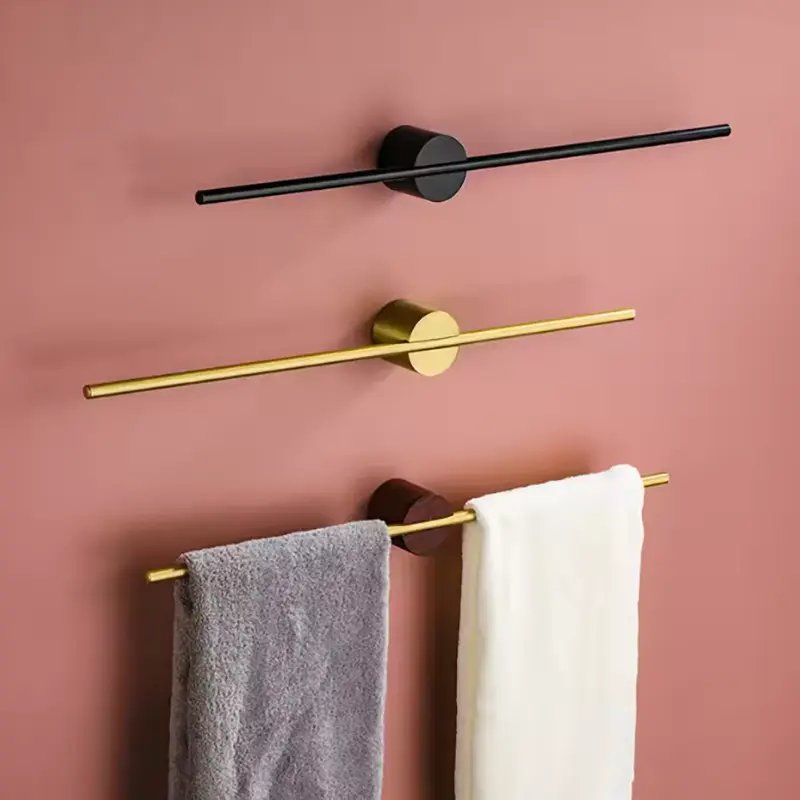 50cm Wood Towel Rack shelves Hanger Bath Towel Holder Wall Hanging Towel Bar Space Aluminum Bathroom Shelf Kitchen Storage Rack