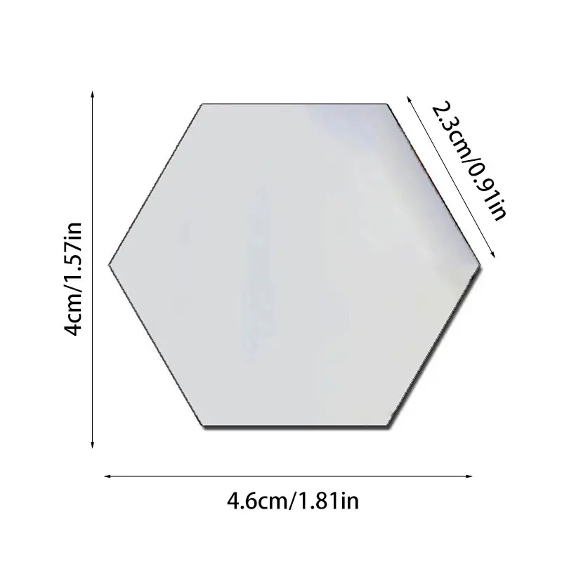 12PCS/Lot Geometric Solid Hexagonal Mirror Wall Stickers DIY With Built-in Adhesive and Removable Home Decoration