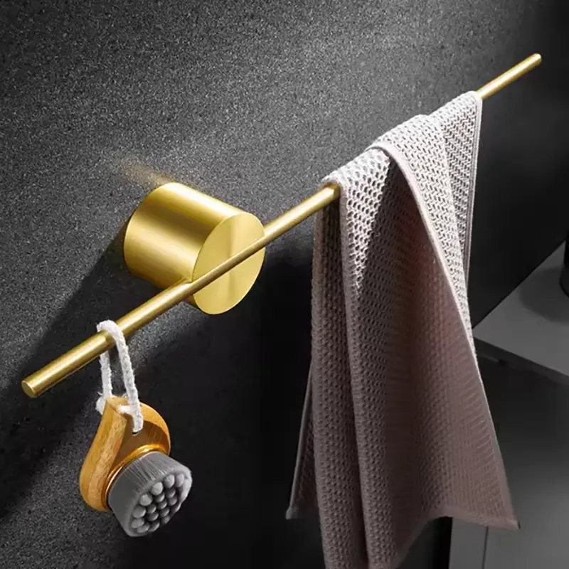 50cm Wood Towel Rack shelves Hanger Bath Towel Holder Wall Hanging Towel Bar Space Aluminum Bathroom Shelf Kitchen Storage Rack
