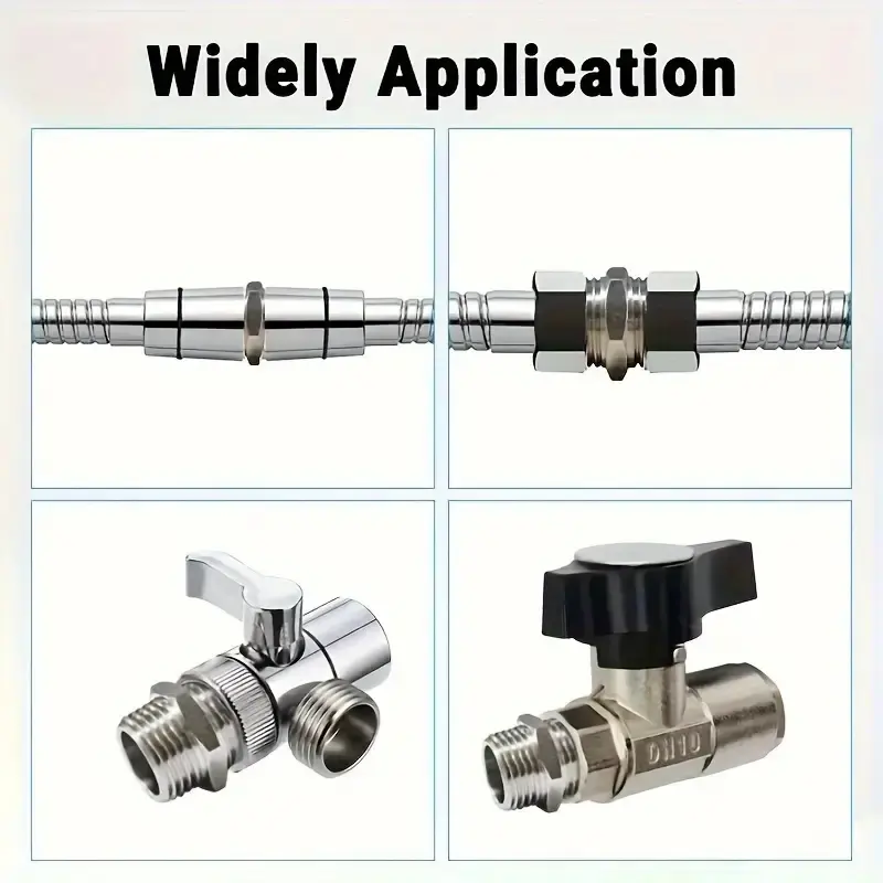 2 Pcs Shower Hose Extension Pipe Universal Hose Extender Bathroom Accessories For DIY Showers Bathrooms RVs Outdoor Showers