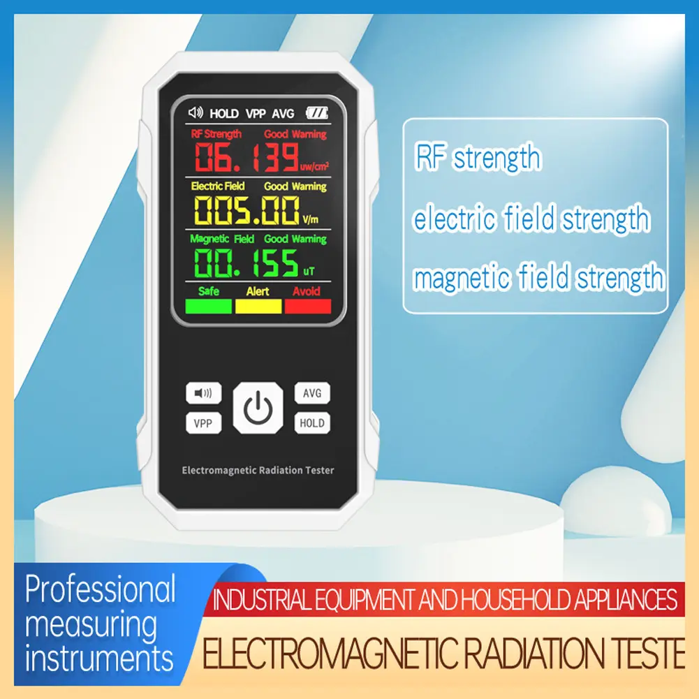 Electromagnetic Radiation Detector Backlight Magnetic-field Intensity Tester EMF Detection Device for Indoor Outdoor
