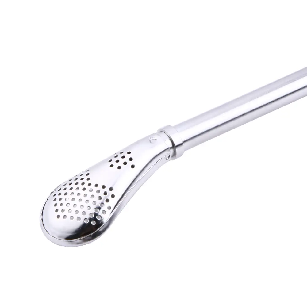 1-5PC Drinking Straw Filter Handmade Stainless Steel Drinking Straw Spoon Tea Filter Tea Straws Reusable Tea Spoon Bar Accessory