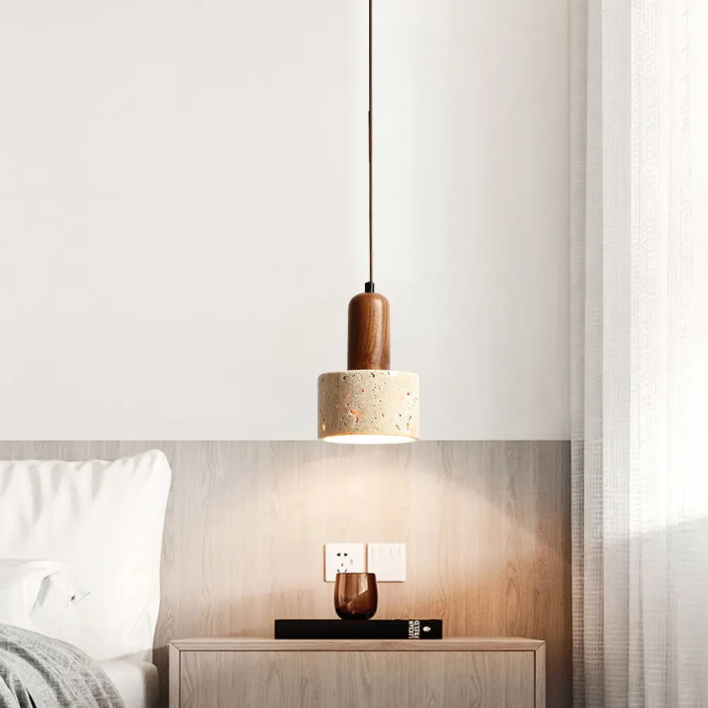 Japanese Pendant Light Decorative Simple Droplight Modern Bedside Cement Pendant Lamp Creative for Living Room Bedroom
