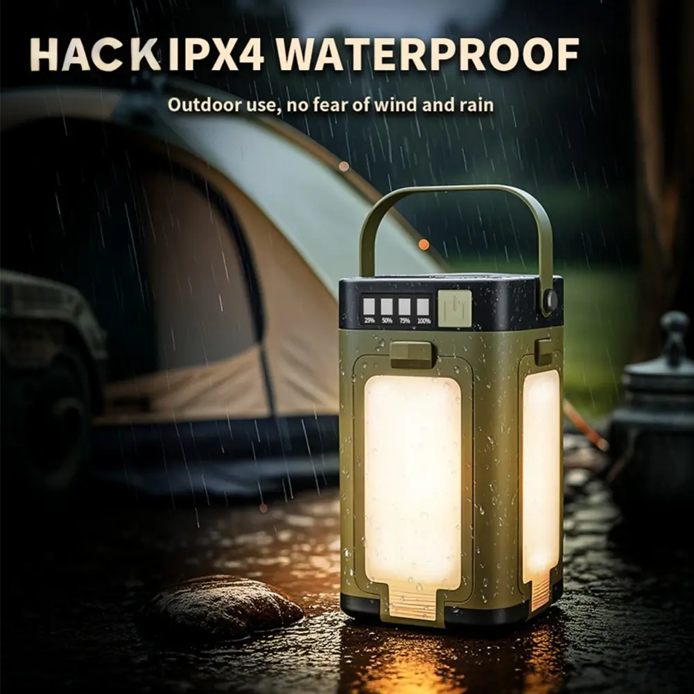 Foldable Camping Light Power Bank Solar Camping Lantern Waterproof Portable Flashlight LED Tent Light for Camping Hiking