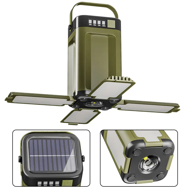 Foldable Camping Light Power Bank Solar Camping Lantern Waterproof Portable Flashlight LED Tent Light for Camping Hiking