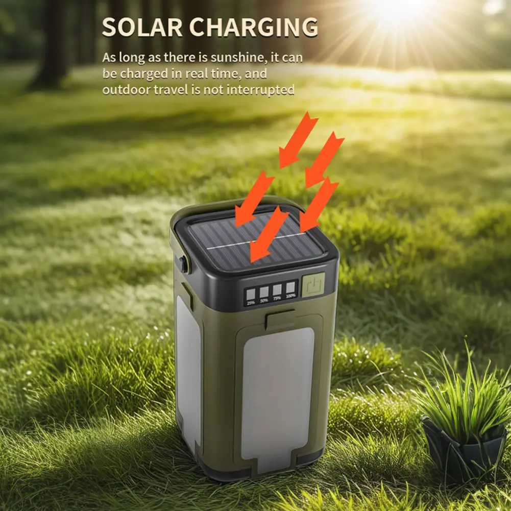 Foldable Camping Light Power Bank Solar Camping Lantern Waterproof Portable Flashlight LED Tent Light for Camping Hiking