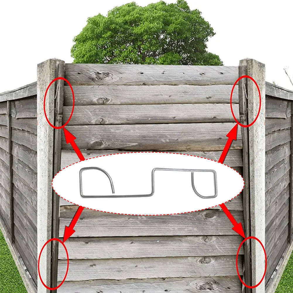 25Pcs Fence Clips Rust Proof Fence Rattle Stoppers Wear Resist Garden Fence Fixing Clips for Farm Road Sports Field Lawn Terrace