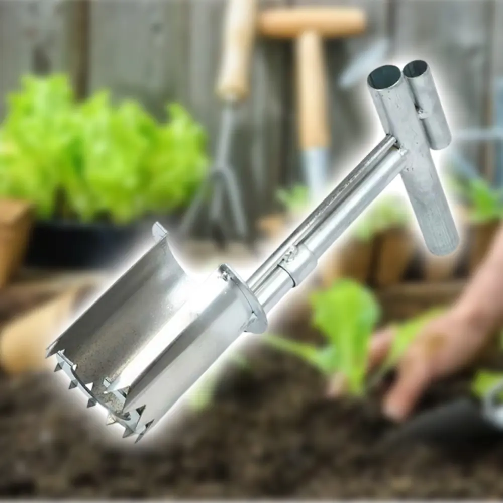 Handheld Garden Barrel Transplanter Metal Agricultural Puncher Plant Flowers Diging Seedlings Artifact Planting In Greenhouse
