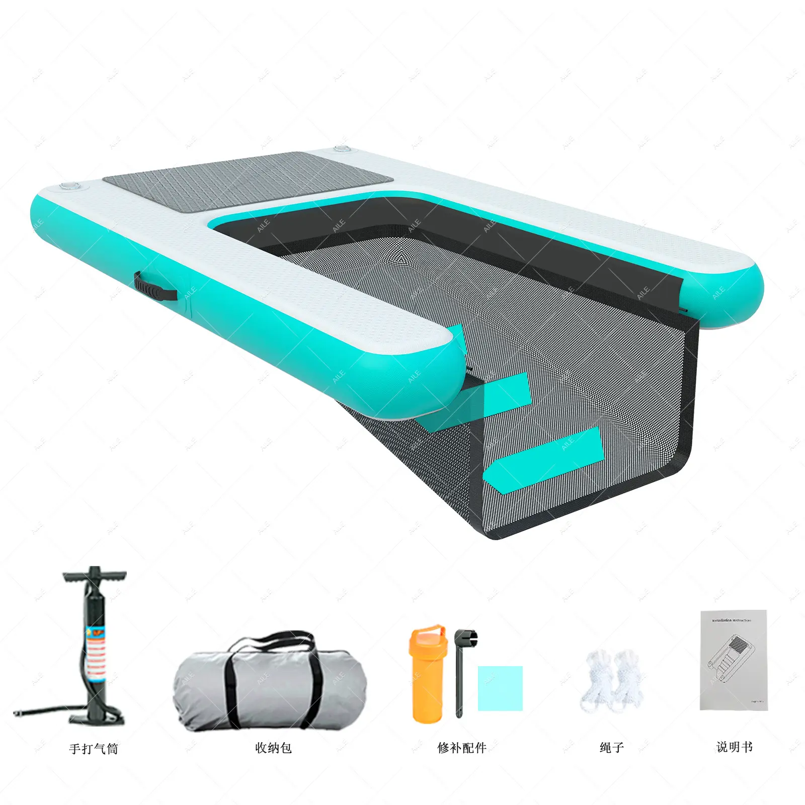 Pup Plank PVC Inflatable Dog Pool Ramp Water Boat Docks Inflatable Water Platform Floating Platform
