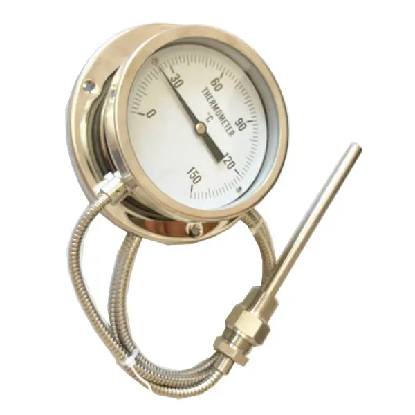 Wall Mounting Stainless Steel Remote Capillary Thermometer