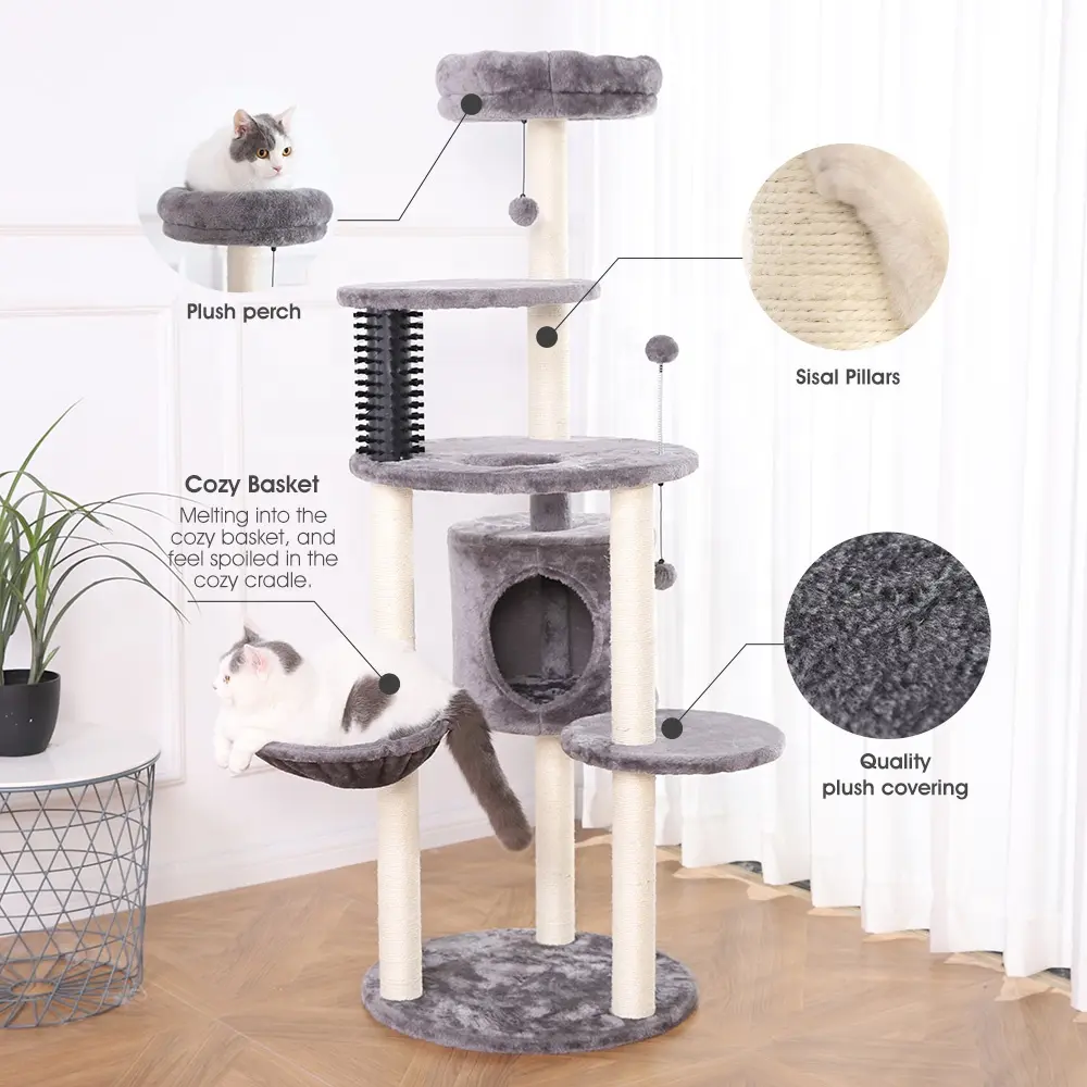 3 in 1 Design DIY Multiple Combination Luxury Sisal Scratching Condo House Cat Tree