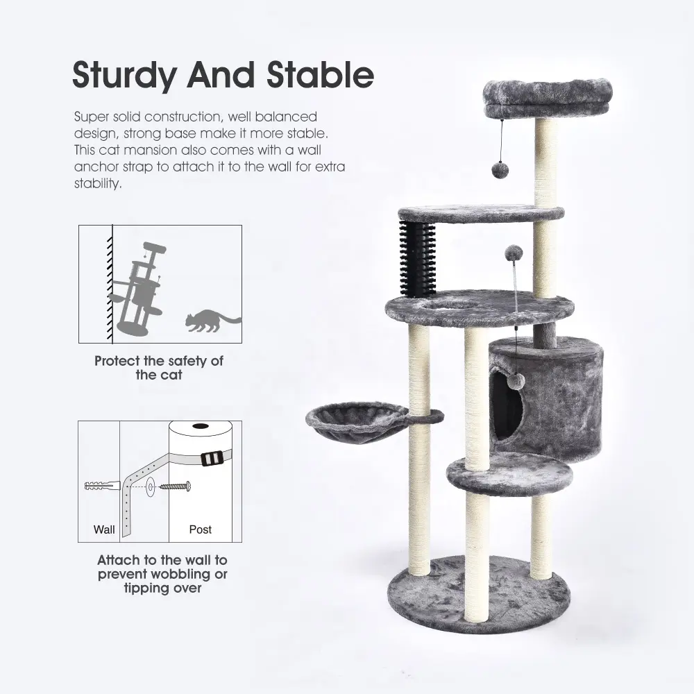3 in 1 Design DIY Multiple Combination Luxury Sisal Scratching Condo House Cat Tree
