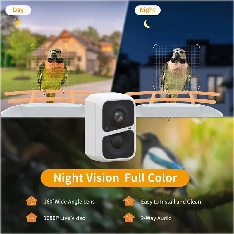 2L IP66 AI Smart Bird Feeder with Camera Wireless WiFi Solar Garden Bird Feeder