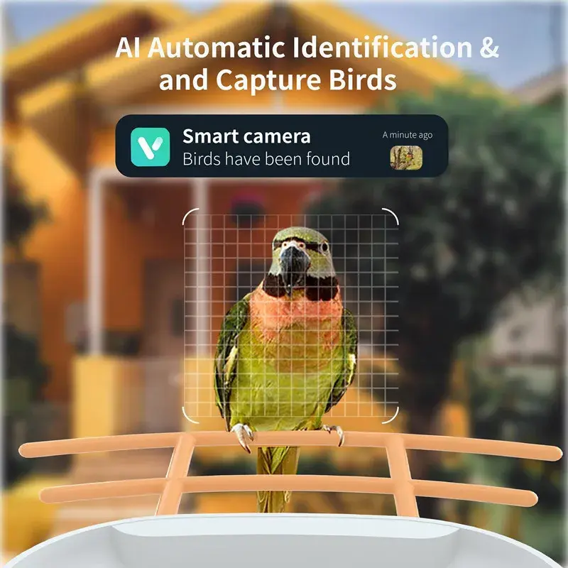 2L IP66 AI Smart Bird Feeder with Camera Wireless WiFi Solar Garden Bird Feeder