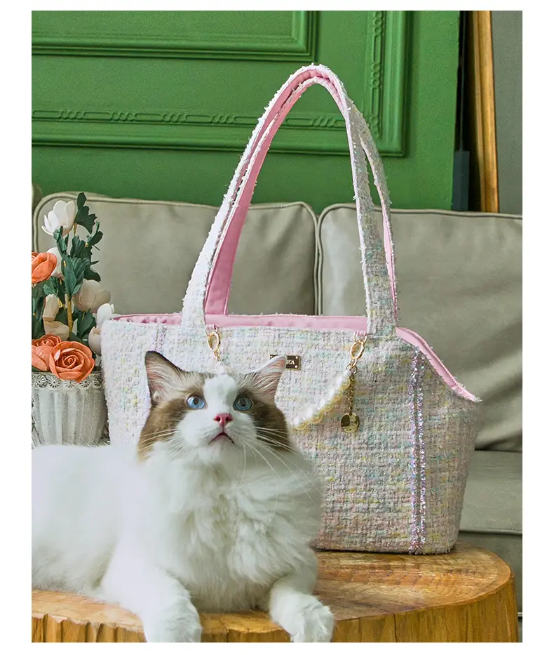 Cute Lion-Shaped Canvas Shoulder Carrying Bag Lion Pet Carrier Bag Lion Sling Carrier Bag for Dogs and Cats