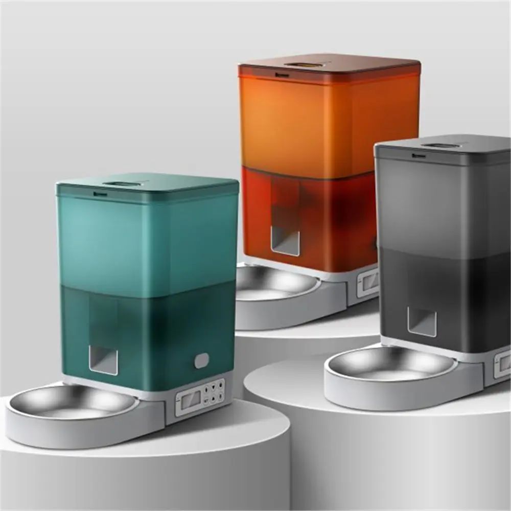 Colorful WiFi Enabled Smart Pet Food Feeder for Cats and Dogs Automatic Food Dispenser with Portion Control  and Timer